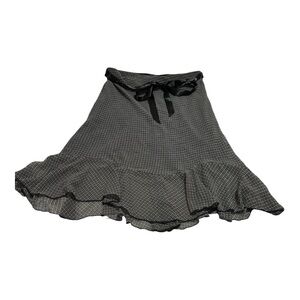 Geri C New York A-Line Flounce Midi Skirt Women's Size M Black/White